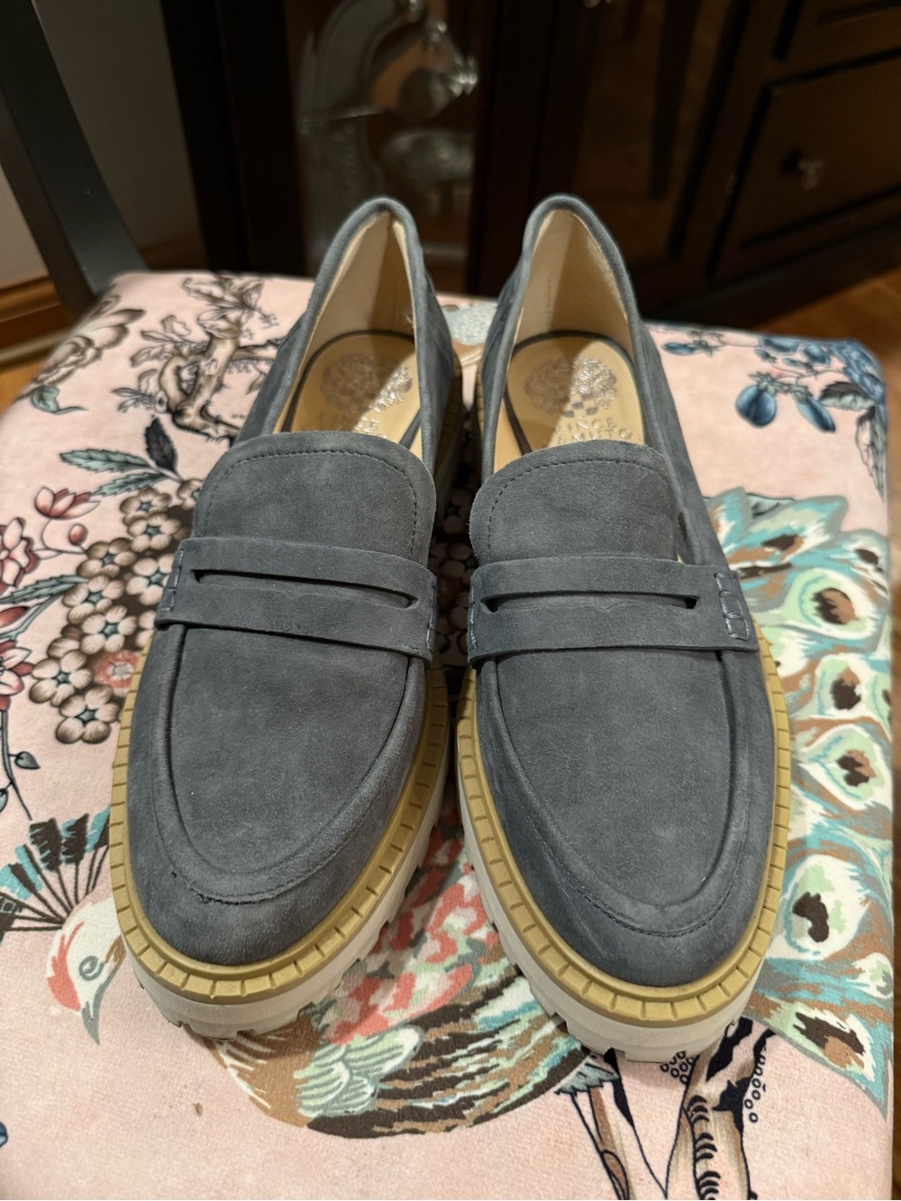 Women’s Gray Suede Loafers
